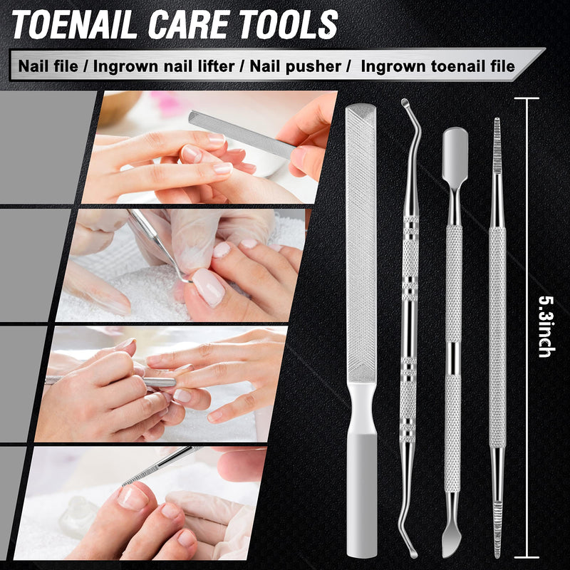 Podiatrist Toenail Clippers for Seniors Thick Toenails, Professional Pedicure Tools Kit, Toe Nail Clippers Adult Thick Nails Long Handle, Ingrown Toenail Tool Removal Kit for Seniors, Men, Pedicure Red