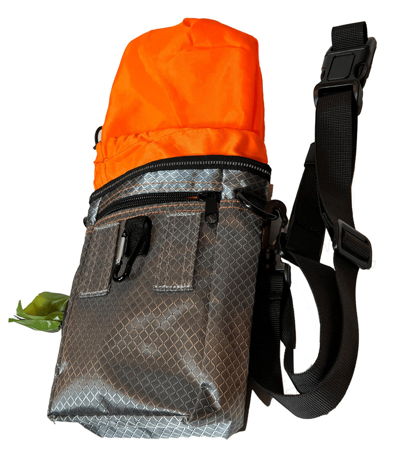 Dog Treat Training Pouch - Dog Training Bag Easily Carries Pet Toys & Treats. Includes Clicker, Foldable Bowl & Poop Bags, 3 Ways to Wear. Perfect for Obedience & Agility Training. Gray & Orange. - BeesActive Australia