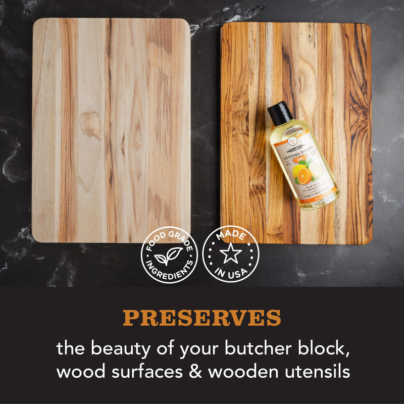 CLARK'S Cutting Board Oil - Food Grade Mineral Oil for Cutting Board - Enriched with Lemon and Orange Oils - Butcher Block Oil and Conditioner - Mineral Oil - Restores and Protects All Wood - 12oz Orange & Lemon - 12 OZ (Most Popular) - BeesActive Australia