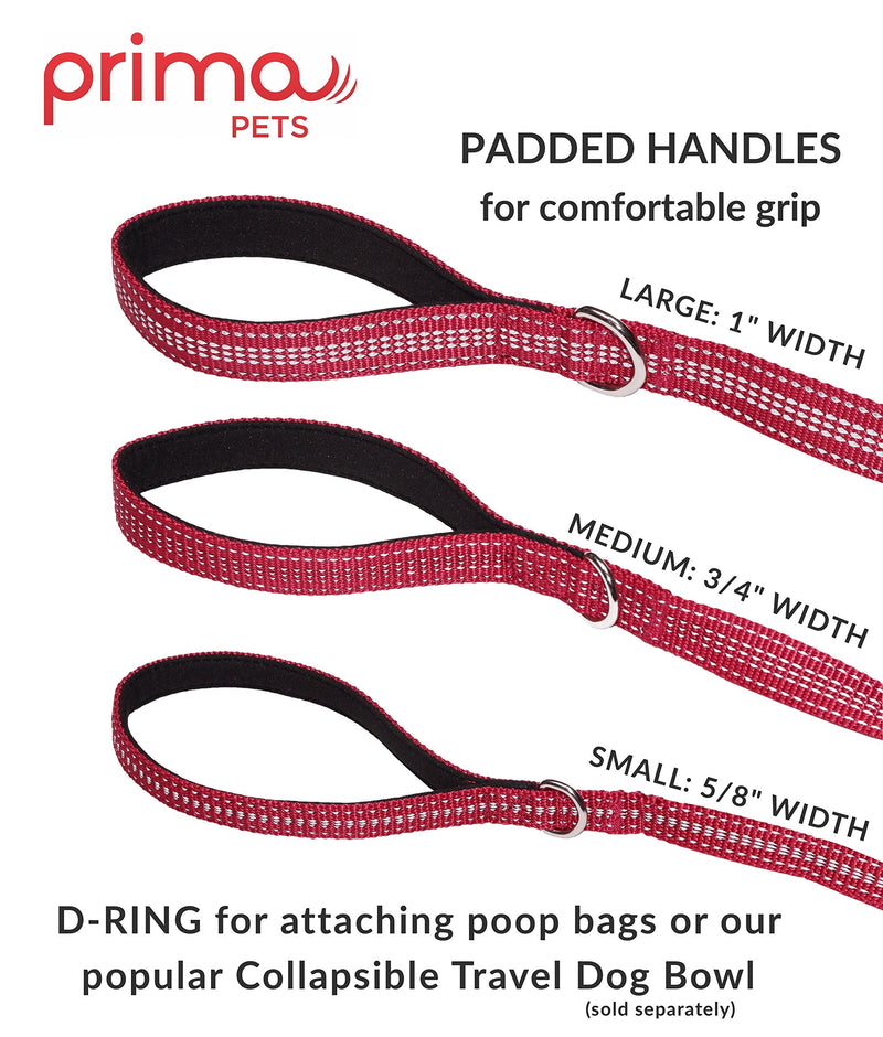 Premium Reflective Double Dog Leash - Adjustable Coupler - 2 Padded Handles- Great for Walking 2 Dogs/Dual Dogs - Tangle Free (Small - 5/8" Width, 4 Feet RED) SMALL - 5/8" Width - BeesActive Australia