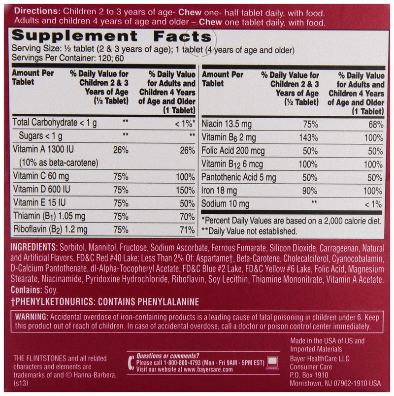 Flintstones Multi Vitamins With Iron, 60 ct