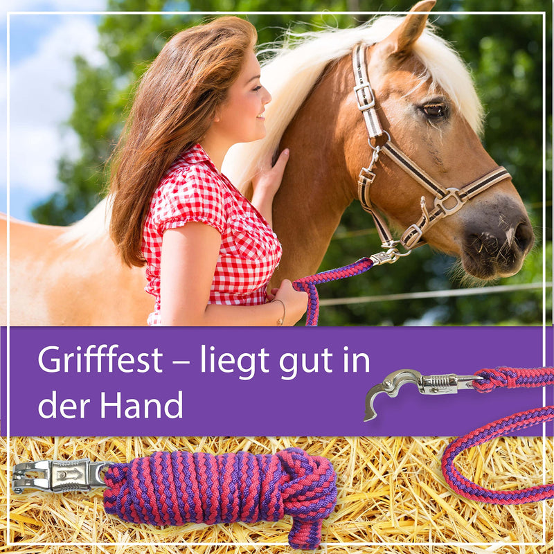 Lead rope horse tether rope for horses with sturdy panic hook length 2m many colors (red-purple) red-purple - BeesActive Australia