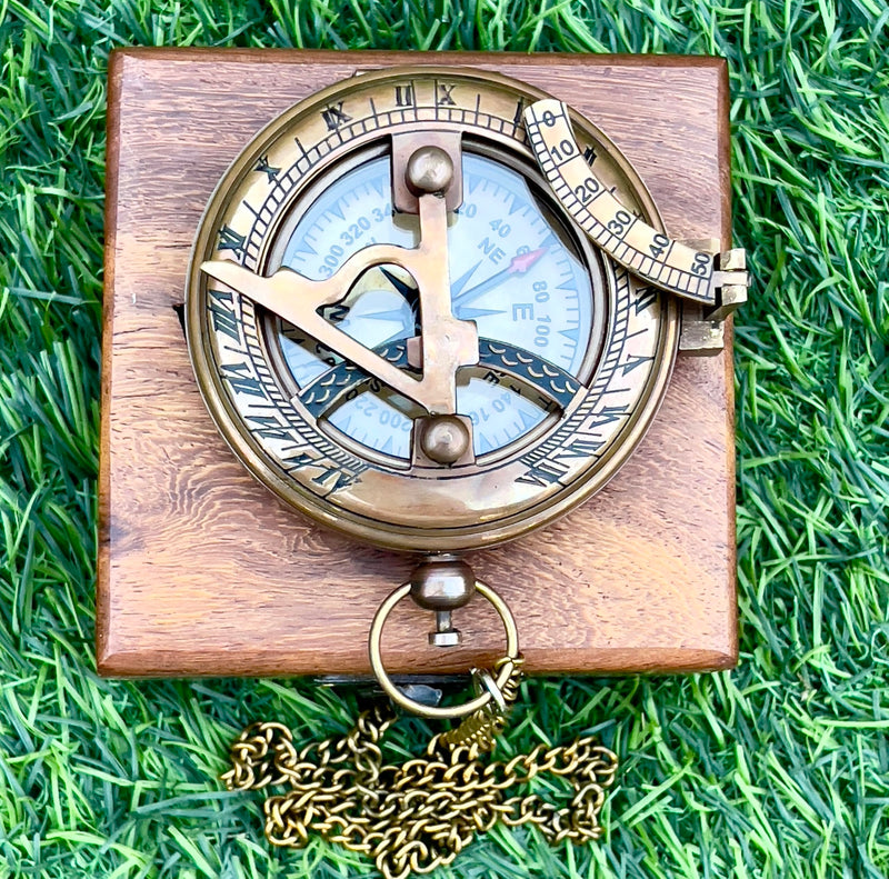 Son Gifts Mom and Dad, to My Son Compass Comes Grain Leather Case Brass Nautical - Personalized Sundial Compass, Birthday Gifts, Graduation Gifts Wooden Box - BeesActive Australia