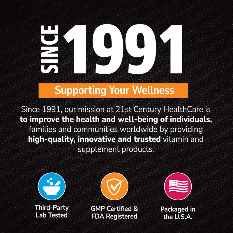 21st Century L-Theanine 200mg with Inositol, 120 Vegan Capsules, Calm Focus | 200mg L-Theanine + 100mg Inositol. Supports calm focus & a healthy stress response. Non-GMO, gluten free, vegan caps