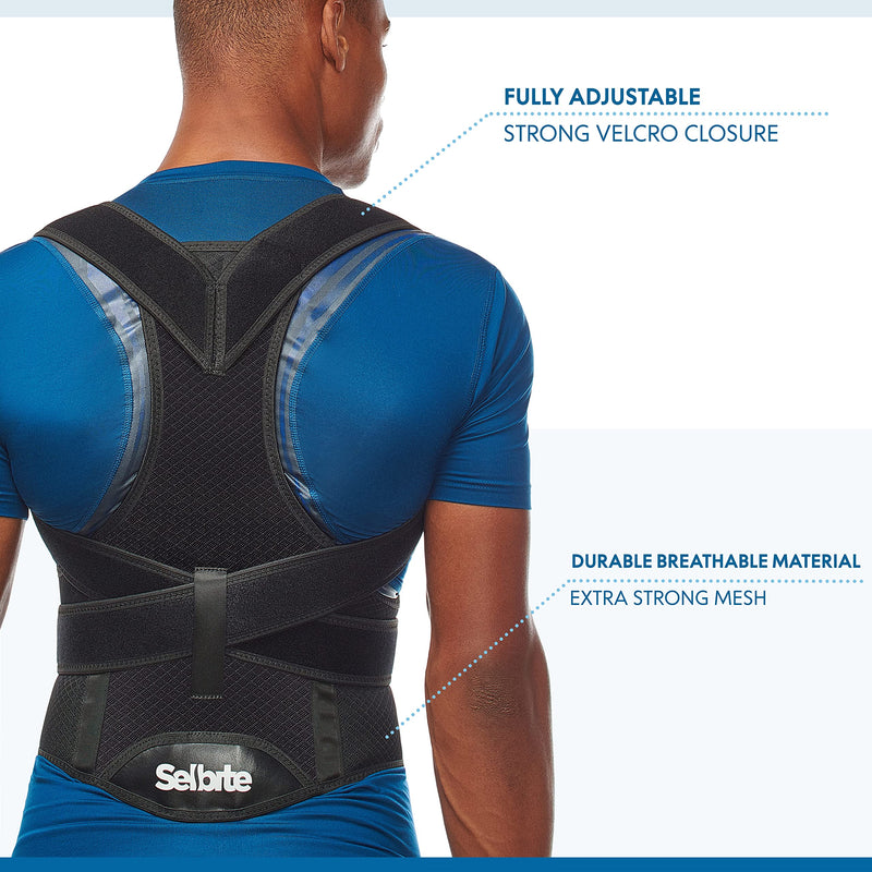 Selbite Posture Corrector for Men and Women - Back Brace for Upper and Lower Body Support - Adjustable Straightener with Pain Relief and Muscle Memory (Large) Large (Waist 38”-44”) - BeesActive Australia