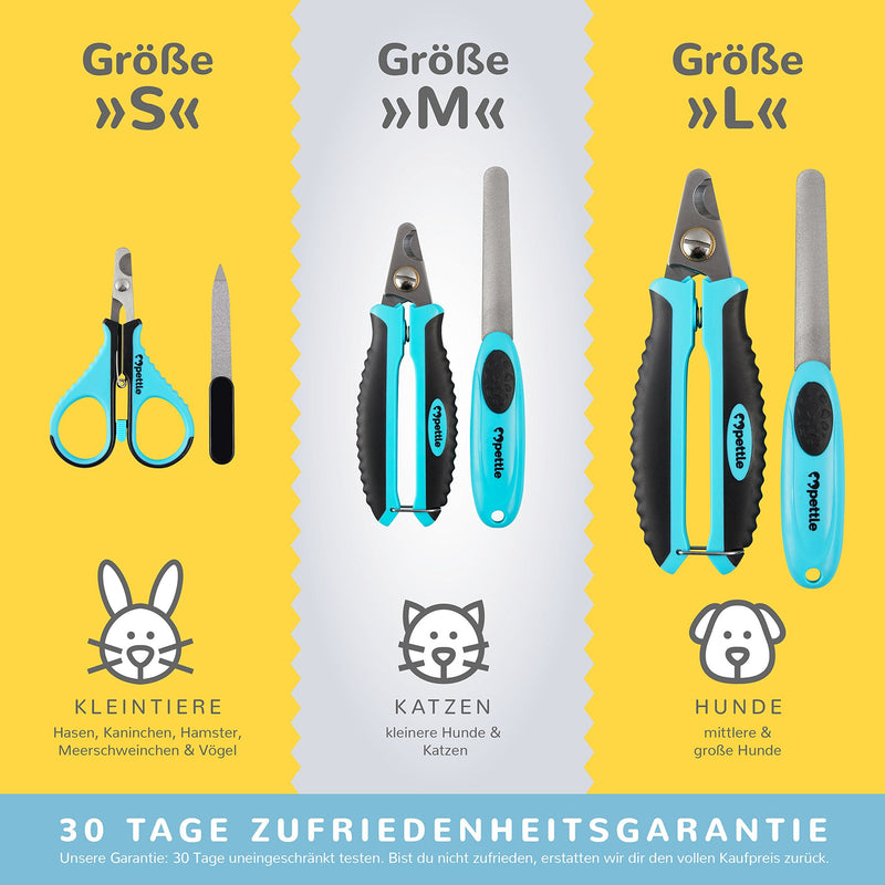 Claw scissors for dogs, cats and small animals - 100% splinter-free thanks to the sharpest stainless steel blades I Claw pliers + claw file + claw care e-book I Professional claw cutter with Safety Guard S - small animals - BeesActive Australia