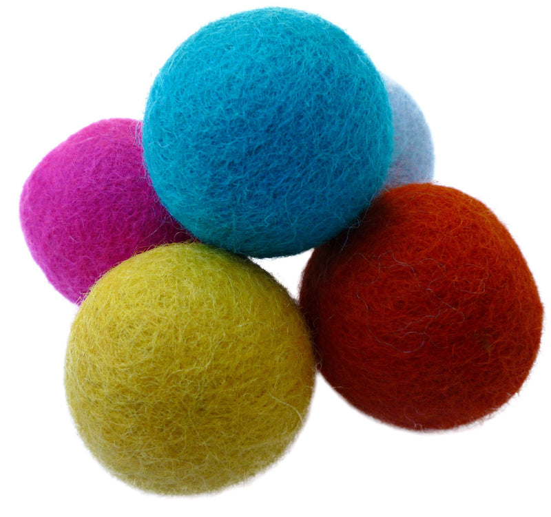 Wool Cat Balls - Safe Felt Cat Kitten Toys - Fun Colorful Cat Ball Toys - Soft Quiet Wool Kitty Toys - Unique for Cat Lovers - Hand Made in Nepal - BeesActive Australia