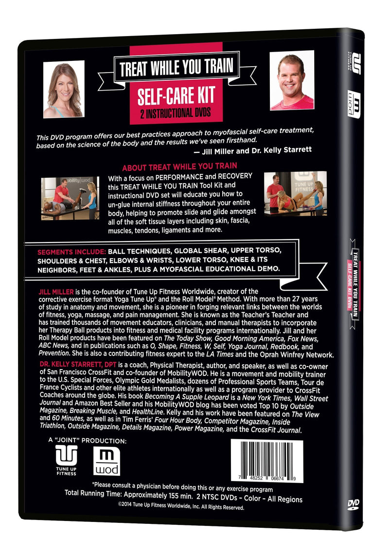 Treat While You Train Self-Care Kit with Instructional DVDs and Accessories, Ft. Jill Miller and Dr. Kelly Starrett