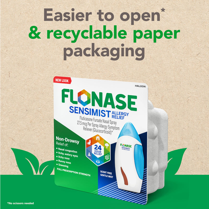 Flonase Sensimist Allergy Relief Nasal Spray for Non-Drowsy, 24-Hour Multi-Symptom Allergy Relief – 120 Sprays 0.31 Fl Oz (Pack of 1)