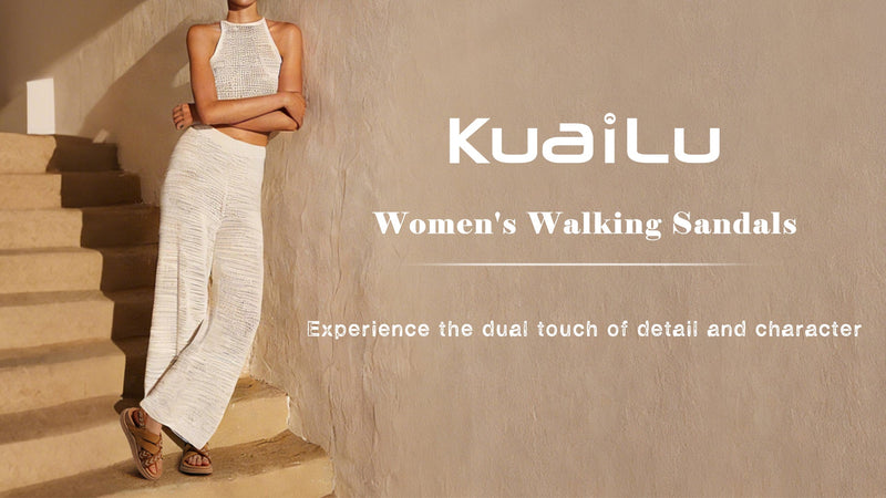 KuaiLu Womens Orthopedic Walking Sandals with Memory Foam Arch Support 8 Beige