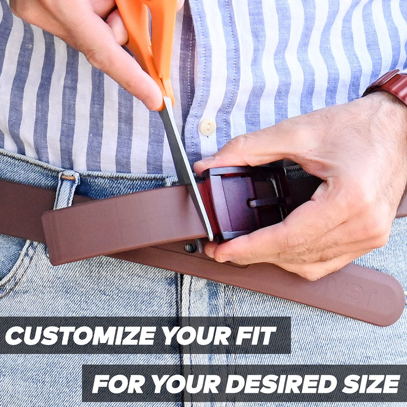 Volver Waterproof Rubber Golf Belts for Men Adjustable Cut-to-fit Interchangeable Colors Sleek Black