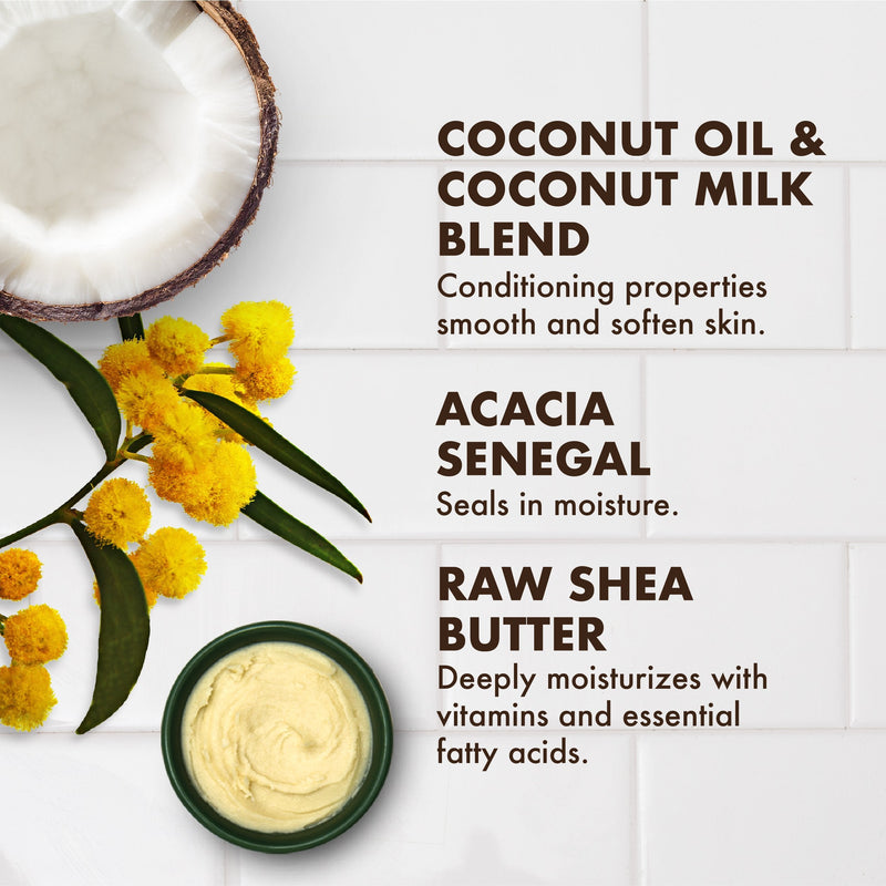 SheaMoisture Daily Hydration Crème Sugar Scrub Care for Dry Skin 100% Virgin Coconut Oil Acacia Senegal Exfoliating Scrub, Coffee, 8 Oz - BeesActive Australia