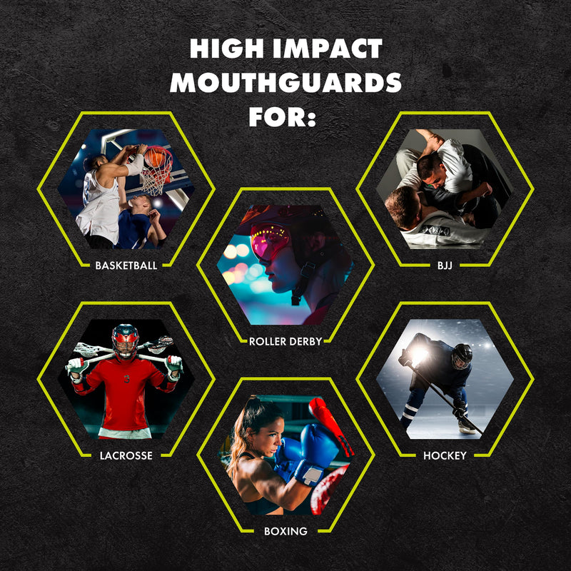 DAMAGE CONTROL High-Impact Mouth Guard – Sports Mouthguard for Boxing, Football, Hockey, Lacrosse & Basketball, Protects Teeth & Jaw, Protective Mouthpiece for Adults & Youth (Adult, HA HA HA 2.0) Adult