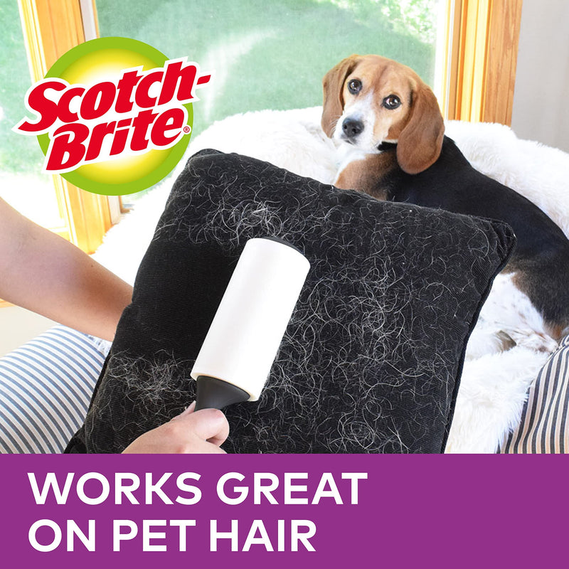 Scotch-Brite Pet Extra Sticky Pet Hair Replacement Rolls, 48 Sheets, 3 Rolls, 144 Sheets per Pack - Lint Roller for Pet Hair/Dog Hair and Cat Hair (Pack of 2) L (Pack of 2) Replacement Rolls x 3 - BeesActive Australia