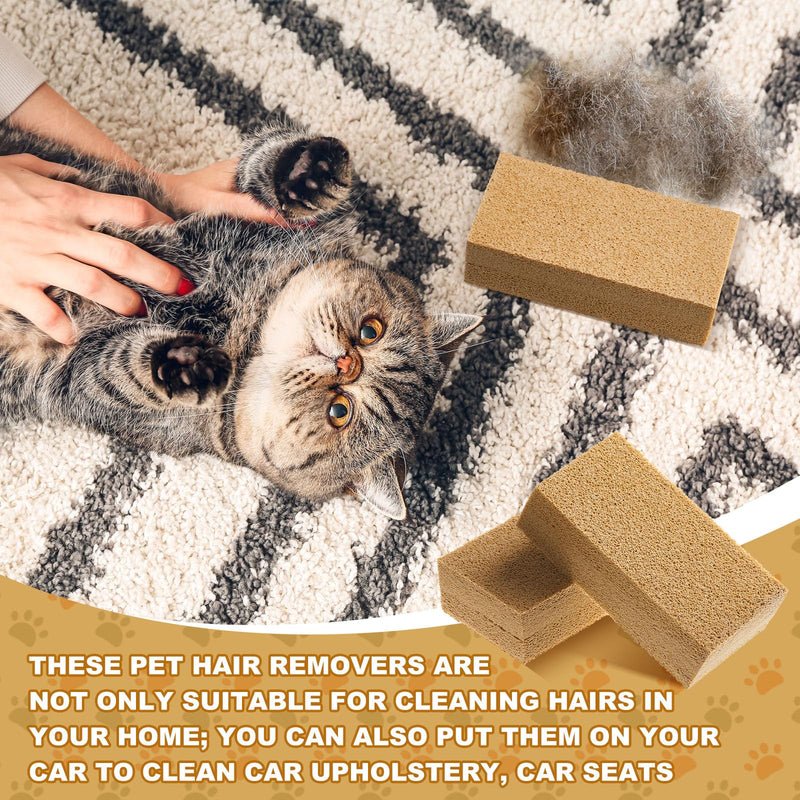 3 Pack Pet Hair Remover Sponge Cat and Dog Hair Sponge Rubber Pet Hair Lifter Pet Hair Removal Tool, Remove Pet Hair from Furniture, Carpet, Bedding, Clothing, 6.26 x 3.28 x 1.89 inch - BeesActive Australia