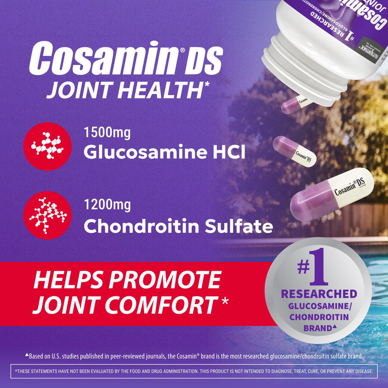 Nutramax Cosamin DS Joint Supplement, Glucosamine Chondroitin, 210 Capsules | Clinically Proven in Published Studies, Trademarked Glucosamine and Chondroitin for Joint Support, Third Party Tested 210 Count (Pack of 1)