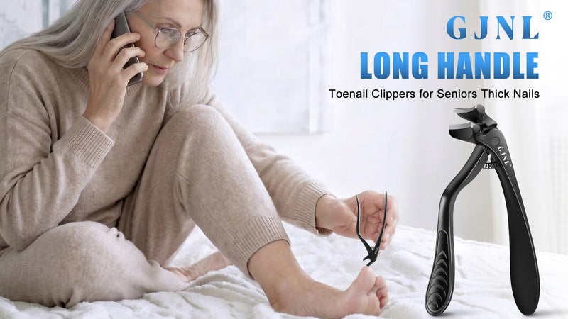 2026 Toenail Clippers for Seniors Thick Toenails with Long Handle Black