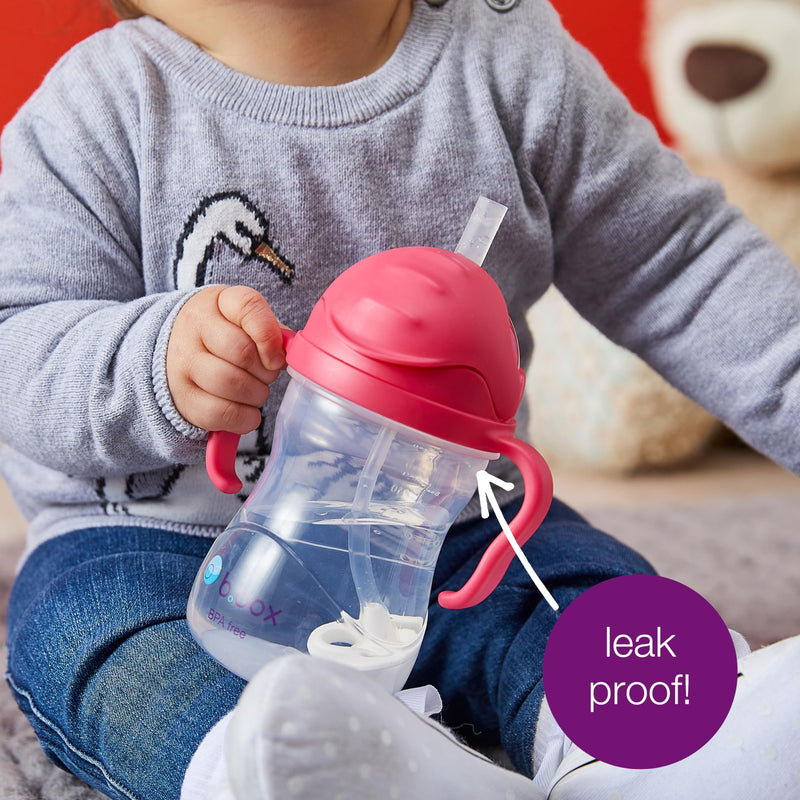 b.box Sippy Cup with Weighted Straw, Leak & Spill Proof, Easy Grip, BPA Free, Dishwasher Safe, Sip from Any Angle. Ideal for Babies 6m+ to Toddlers. (Blush, 8oz) Blush