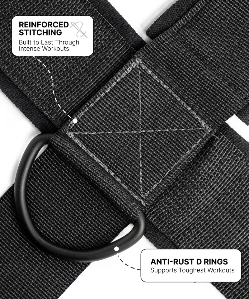 DMoose Fitness Neck Harness for Weight Lifting - Soft Padded Head & Chin Strap with 30" Heavy Duty Steel Chain - Neck Exerciser, Trainer & Strengthener to Support Injury Recovery and Intense Workouts With Support Strap Black
