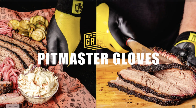 Hey Grill Hey Pitmaster Gloves | BBQ Gloves | Heat Protection up to 500°F or 260°C | High Temp Resistance | Fireproof Glove for Grilling Smoking Barbecue | Washable Mitts | Waterproof | Size - XL X-Large