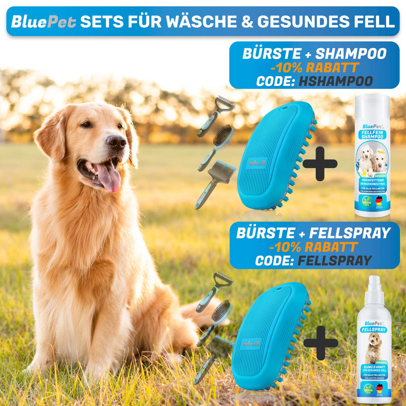 BluePet FellFein bath brush rubber curry comb for short-haired dogs and cats with massage effect - removes loose top hair, dust and dirt - ideal bath curry comb - BeesActive Australia