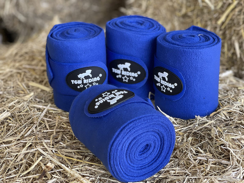 TGW RIDING Horse Polo Leg Wraps, Horse Leg Wraps, Horse Fleece Bandages,4-Pack Royal Blue - BeesActive Australia