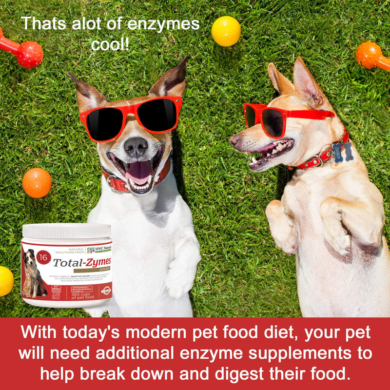 Total-Zymes- Digestive Enzymes for Dogs and Cats - Treats 365 Cups of Pet Food 8 Ounce (Pack of 1) - BeesActive Australia