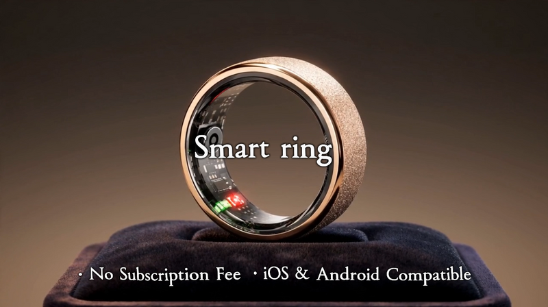 Frosted Glitter Smart Ring, Fitness & Health Tracker for Women Men Rose Gold 10