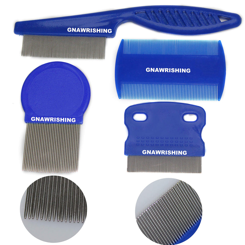 Flea Comb 4Pcs with High Strength Teeth Pet Tear Stain Remover Combs, Pet Dog Cat Grooming Comb Set Effective Float Hair Remover - BeesActive Australia