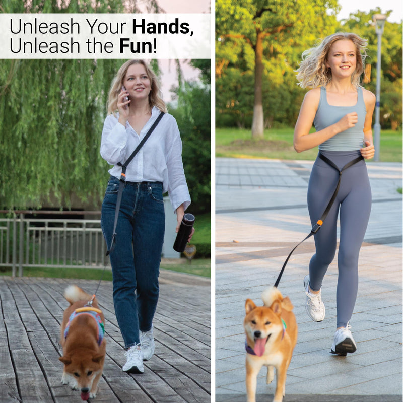 SVD.PET 4-in-1 Hands Free Dog Leash, Versatile Crossbody/Waist Dog Leash with Easy Release Buckle, Easy Adjust to Fit Your Body and Waist for Walking, and Running Your Doggy (Army Green) Army Green