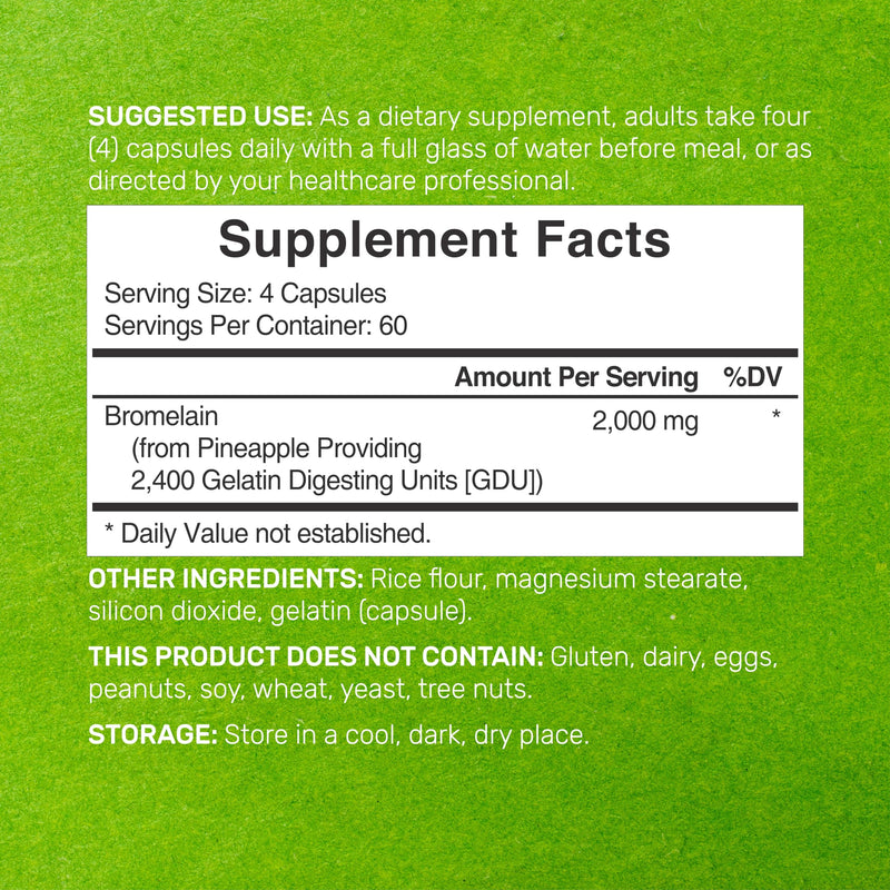 Bromelain Supplement 2,000mg Per Serving, 240 Capsules – Natural Proteolytic Enzymes from Fresh Pineapple – Supports Nutrient Digestion 1 - BeesActive Australia