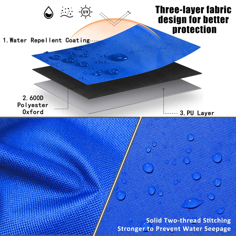 Kintaki Bimini top Boot Cover, Suitable for 3-4 Bows Bimini Tops, Design with Light Hole Bimini Top Cover, 600D Waterproof Bimini Storage Boot blue L 68-88IN
