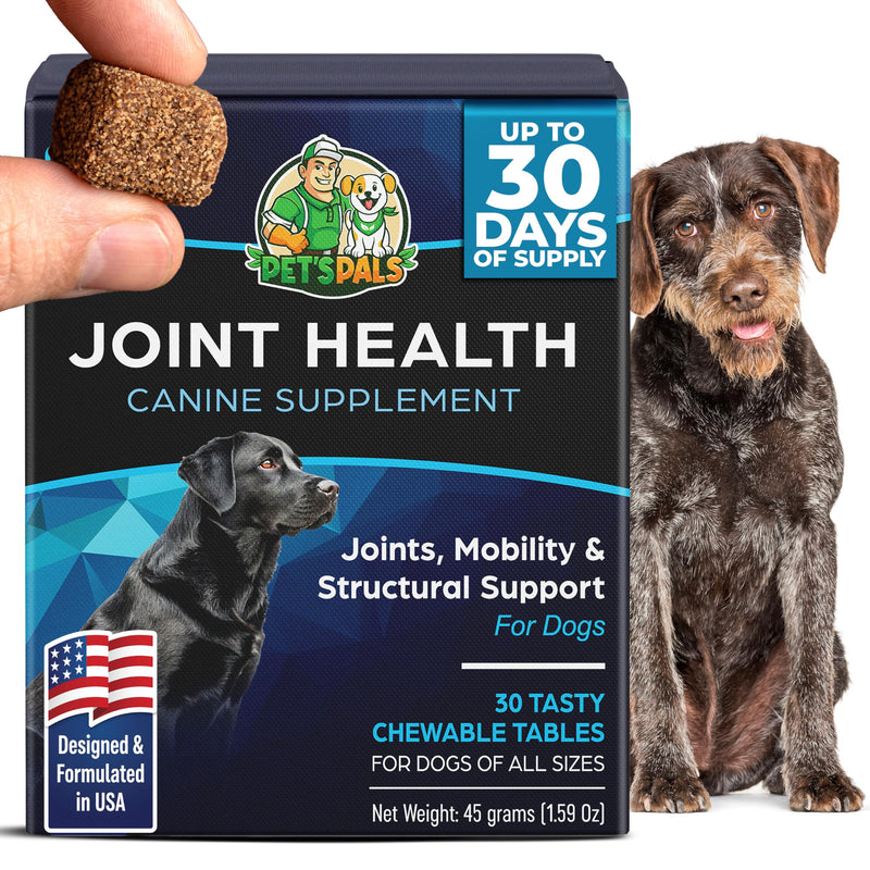 PET'S PALS Dogs Joint Health Supplement - Glucosamine, Chondroitin & MSM - Supports Healthy Joints - Chewable Tablets for Dogs - 30 Soft Chews