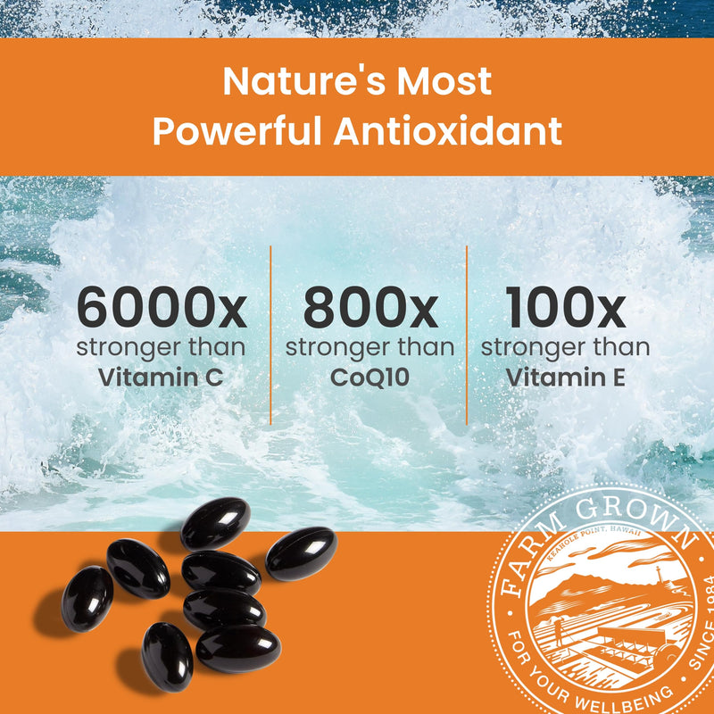 Nutrex Hawaii BioAstin Supreme Hawaiian Astaxanthin - 6mg, 60 Softgels - Farm-Direct Premium Antioxidant Supplement for Eye, Skin, Joint & Immune System Health* - Blended with Extra Virgin Olive Oil
