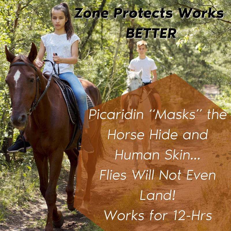 Zone Protects Horse & Rider Picaridin Insect Repellent – 10 oz Continuous Spray (Non-Aerosol), DEET-Free, 12-Hour Protection, Light Fresh Scent, Repels Flies, Horse Flies, Gnats, Mosquitoes