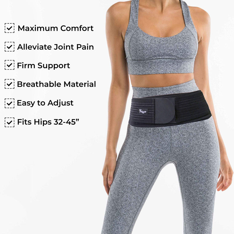Posture Magic Sacroiliac SI Joint Support Belt for Women and Men - Reduce Sciatic, Pelvic, Lower Back and Leg Pain - Stabilize SI Joint (Regular (Hip Size 30-45")) Regular (Hip Size 30-45")