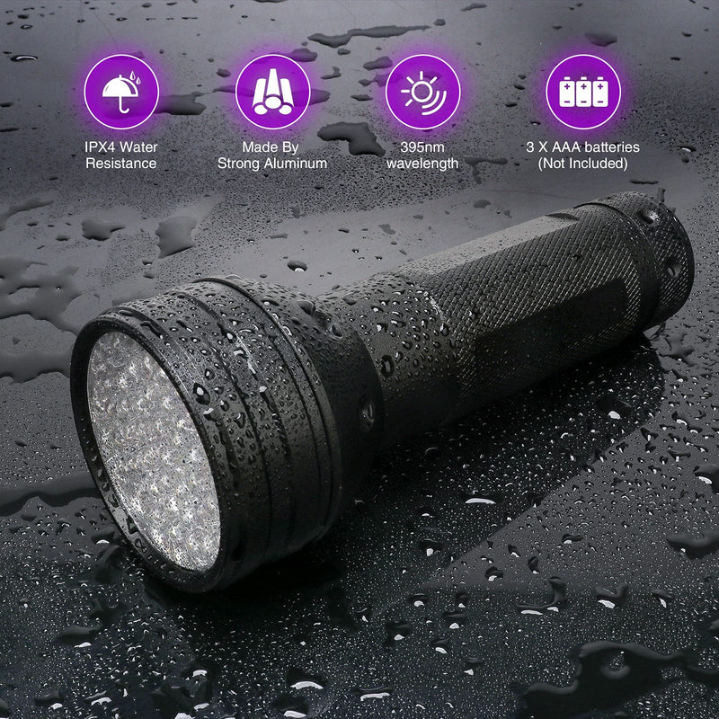 COSOOS 2 Pack UV Black light Flashlight, 51 LED 395nm Handheld Blacklight Flashlights, Pet Urine Detector for Dog and Cat Urine, Dry Pet Stains, Bed Bug(Batteries not Included) - BeesActive Australia