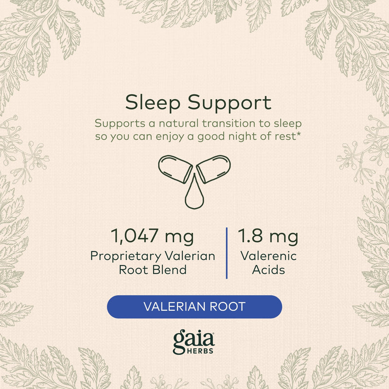 Gaia Herbs Valerian Root - Natural Sleep Support for a Natural Calm to Help Relaxation to Prepare for Sleep - with Organic Valerian Root Extract - 60 Vegan Liquid Phyto-Capsules (30-Day Supply) Standard Packaging - BeesActive Australia