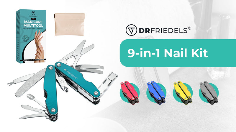 Manicure and Pedicure Kit - 9 in 1 Professional Manicure Set For Women & Men with Cuticle Trimmer, Cuticle Remover, Cuticle Pusher - Nail Techs & Nail Lovers’ Manicure Set Professional by DrFriedels Illuminating Yellow