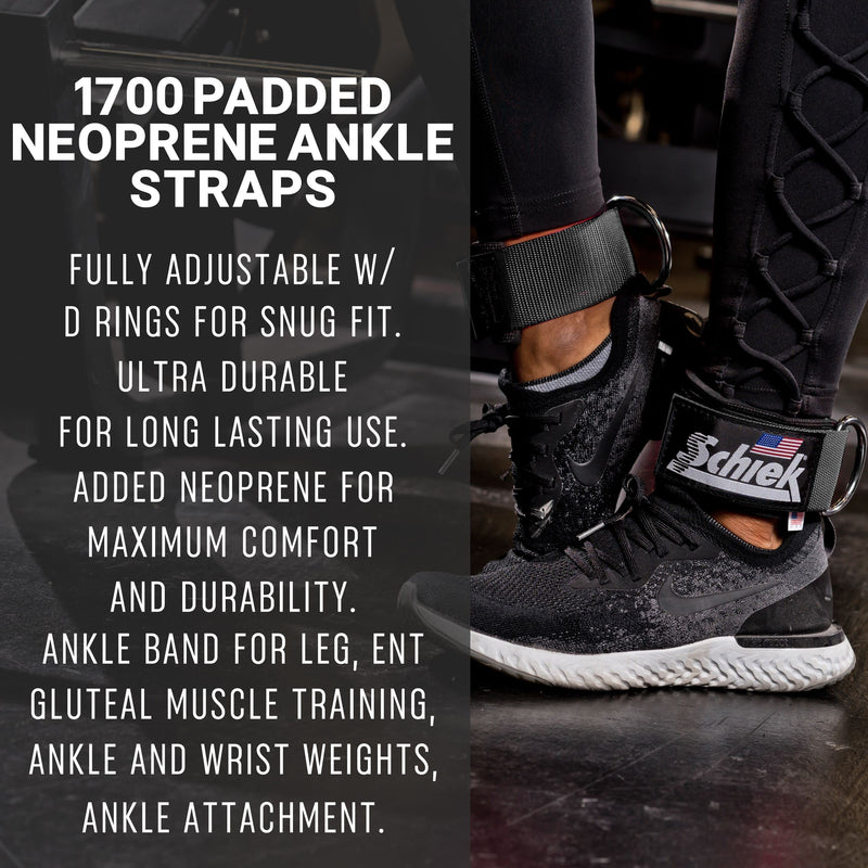 Schiek Sports Model 1700 Neoprene Ankle Straps Black
