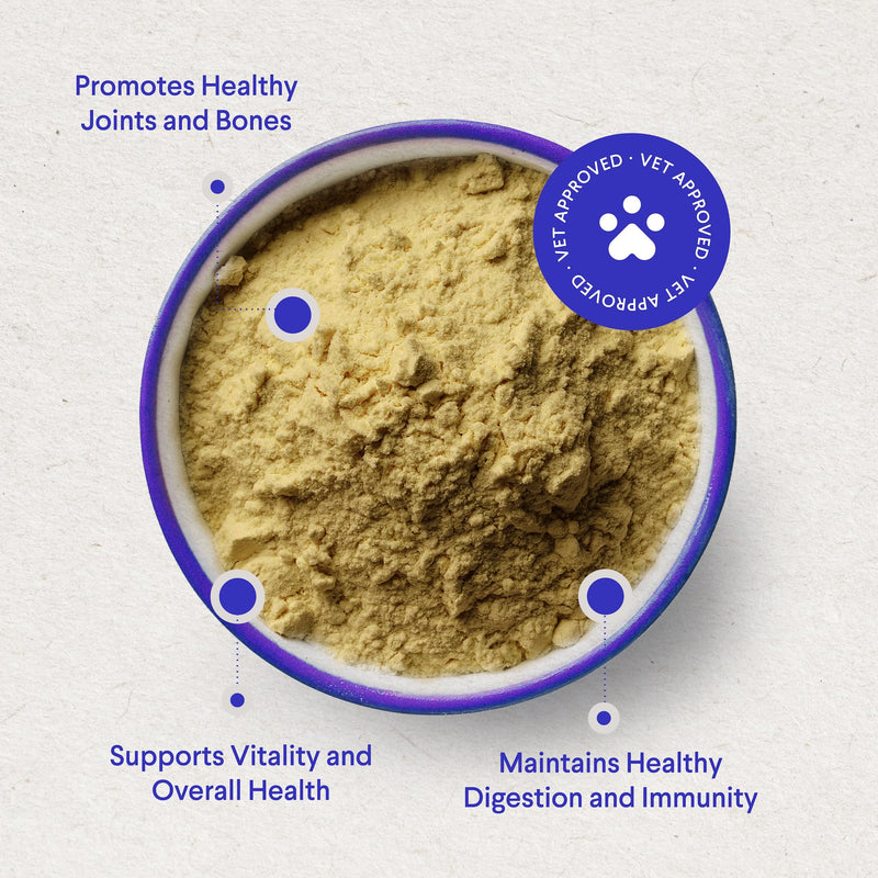WONDER PAWS Bone Broth Powder Plus Omega Max Fish Oil - for Dog's Skin Health, Respiratory Support, Joint Care & Immune Support – Bone Broth 90 Scoops - Omega Max 16 Ounces