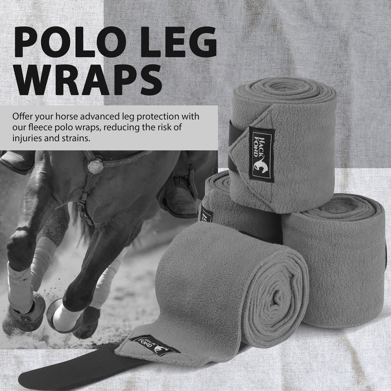 Horse Polo Leg Wraps, 10' Long Fleece Polo Wraps for Horses Set of 4, Horse Leg Bandages Stable Supplies Equestrian Boots Horse Leg Protection Dark Gray 10' - BeesActive Australia
