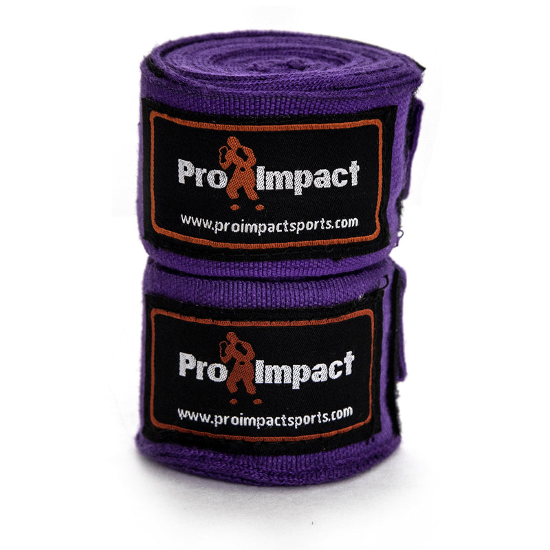 Pro Impact 180 Inch Mexican Style Boxing Hand Wraps – Stretchable Wrist & Knuckle Support for MMA, Muay Thai, Kickboxing, Heavy Bag & Combat Training – Men & Women Purple