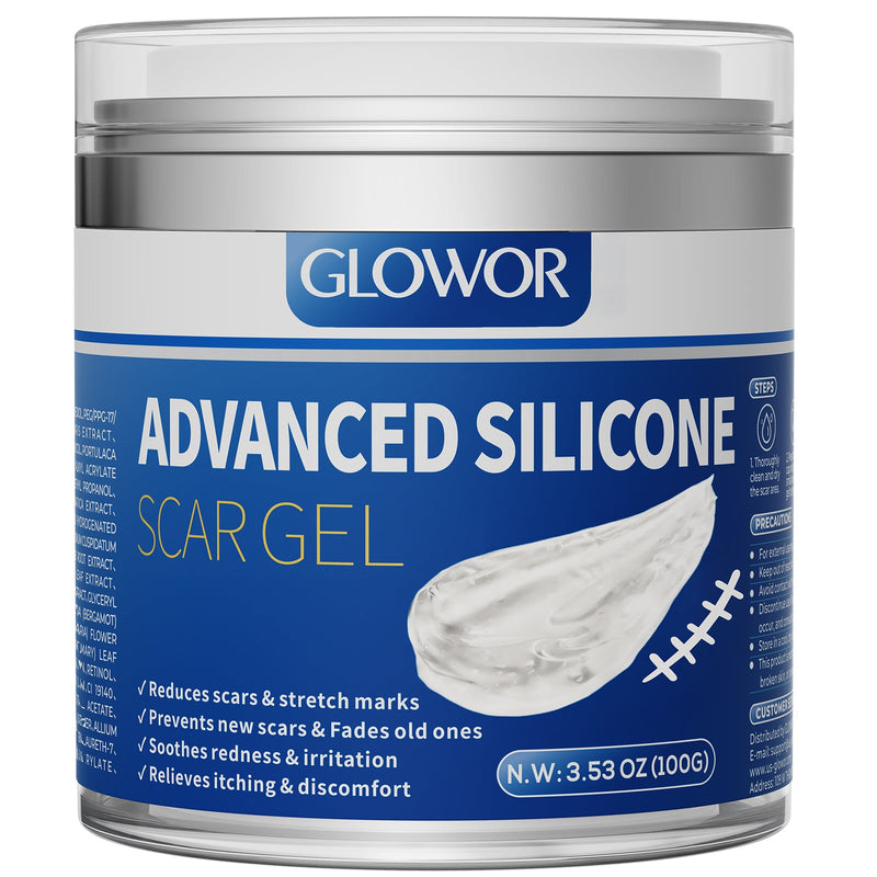 Advanced Silicone Scar Gel for Face & Body – Silicone Scar Cream for Old & New Scars, Reduces Appearance of Scars from Acne, Surgery, Burns, Injuries, C-Sections & More – 3.53 oz (100g) 3.53 Ounce