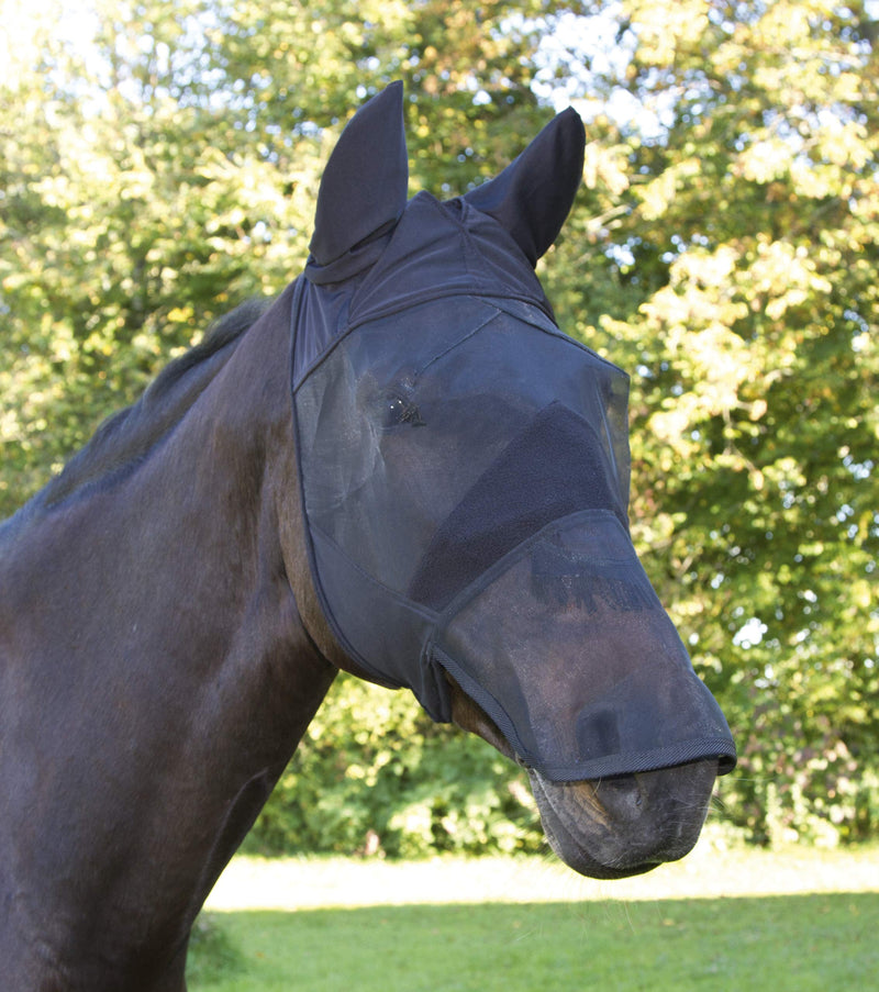 Kerbl 321275 fly protection VB, including nose bridge and ears protection, black thoroughbred - BeesActive Australia