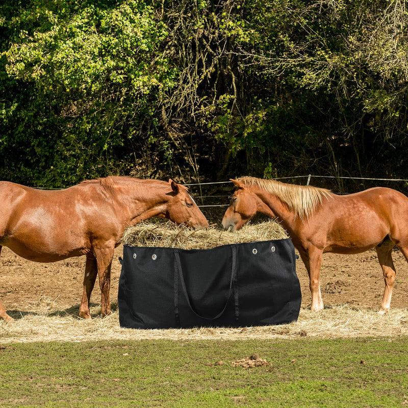 Tudomro Hay Bale Storage Bag Extra Large Horse Hay Bag Hay Bale Bag Black Heavy Duty Hay Bags for Horse Goats Hay Storage Container for Horse Feeding Supplies Feed Trailer, 44.4" x 22.8" x 18.7'' - BeesActive Australia