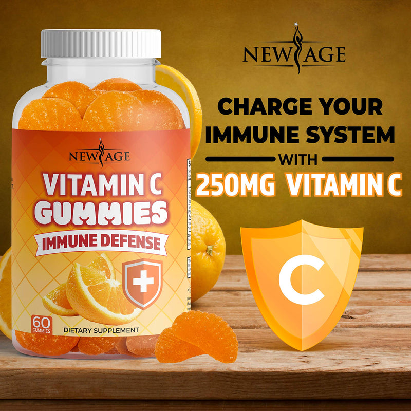 NEW AGE Vitamin C Gummies Orange Vitamin C Gummy - Supports Healthy Immune System - Vegetarian Without Gluten (180 Gummies) 180 Gummies