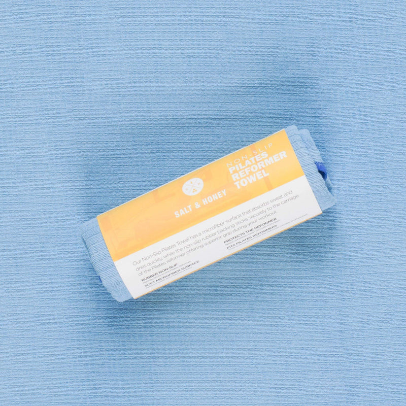 Salt & Honey Non-Slip Pilates Reformer Mat Towel Blue - BeesActive Australia
