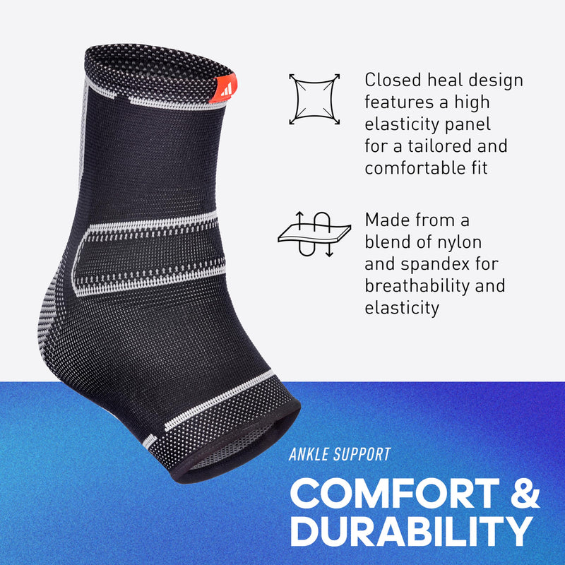 Adidas Knitted Support Sleeve, Ergonomic Compression Sleeve Ankle Support Large - BeesActive Australia