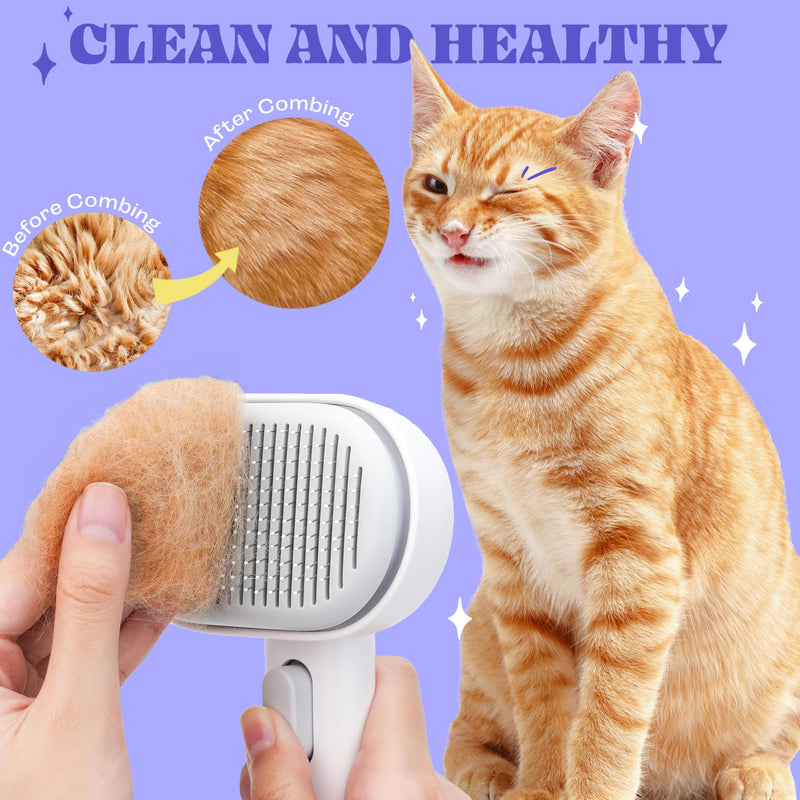 Cat Steam Brush, Rechargeable Silicone Cat Brush for Shedding, 3 in 1 Pet Hair Removal Tool, Self Cleaning Steamy Cat Brush for Massage, Dog Brush for Shedding, Cat&Dog Hair Remover, Cat Accessories - BeesActive Australia